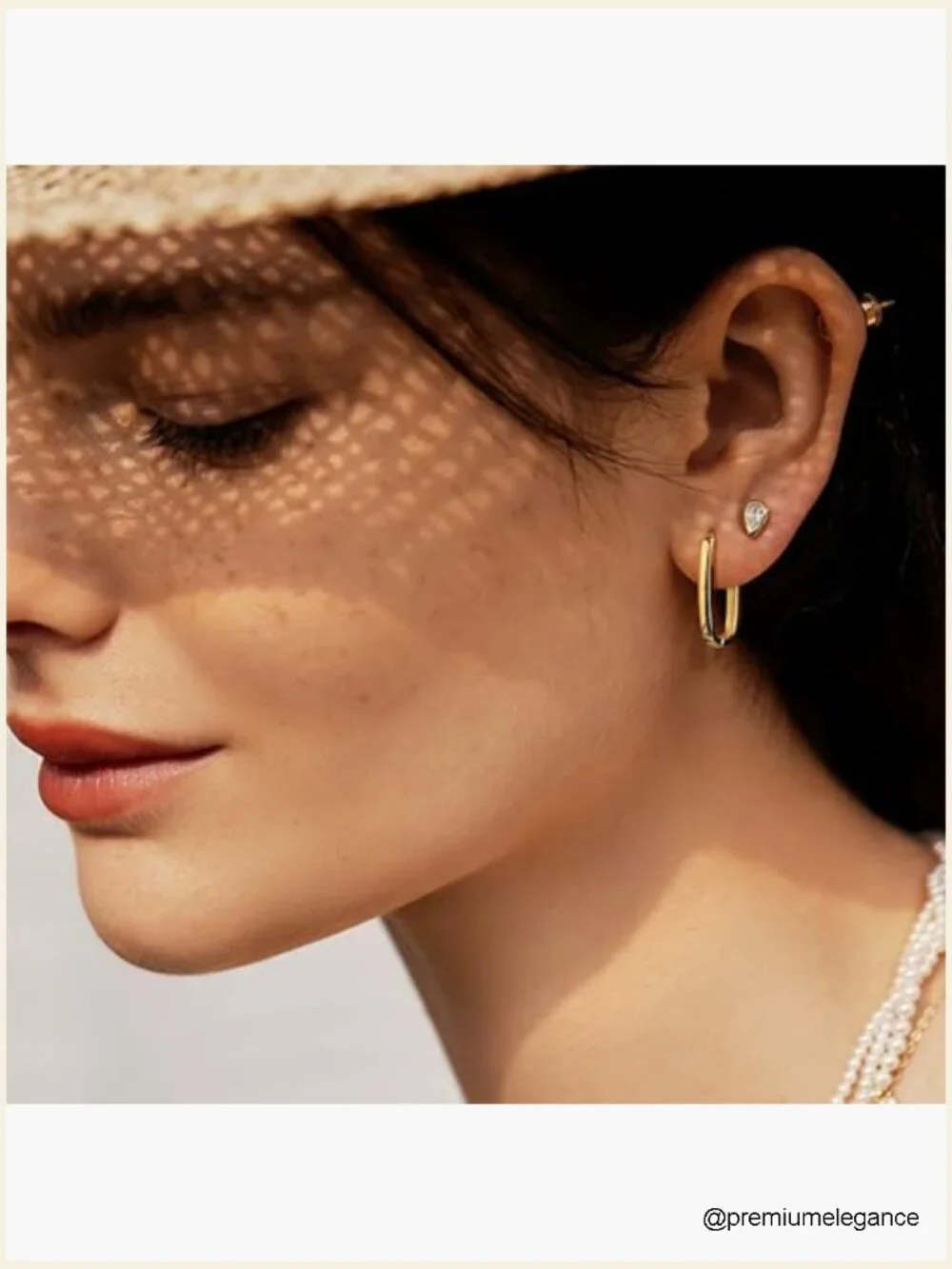 Sterling Silver Rectangle Hoop Earrings - Geometric Hypoallergenic Lever Back